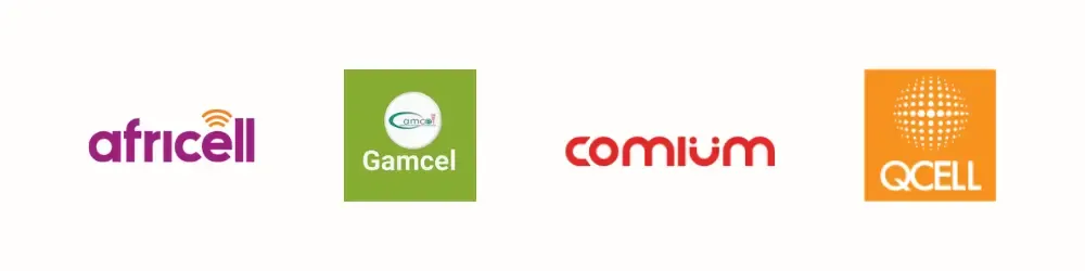 Les 4 opérateurs de Gambie : Africell, Gamcel, Comium et QCell