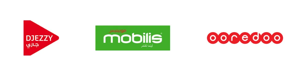 Opérateurs disponibles en Algérie avec Joxko : Djezzy, Mobilis et Ooredoo