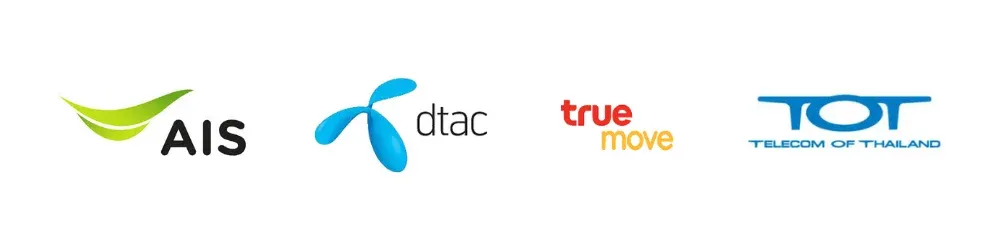 Les 4 opérateurs de Thaïlande : AIS, DTAC, True move et TOT Mobile