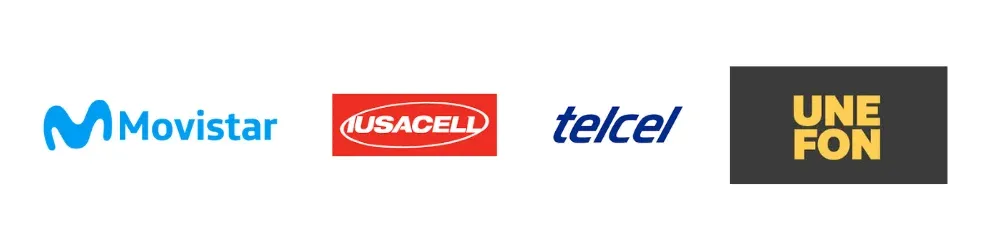 Les 4 opérateurs du Mexique : Movistar, Iusacell, Telcel et Unefon